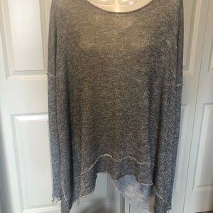Free People Slouchy Open Back Distressed Sweater